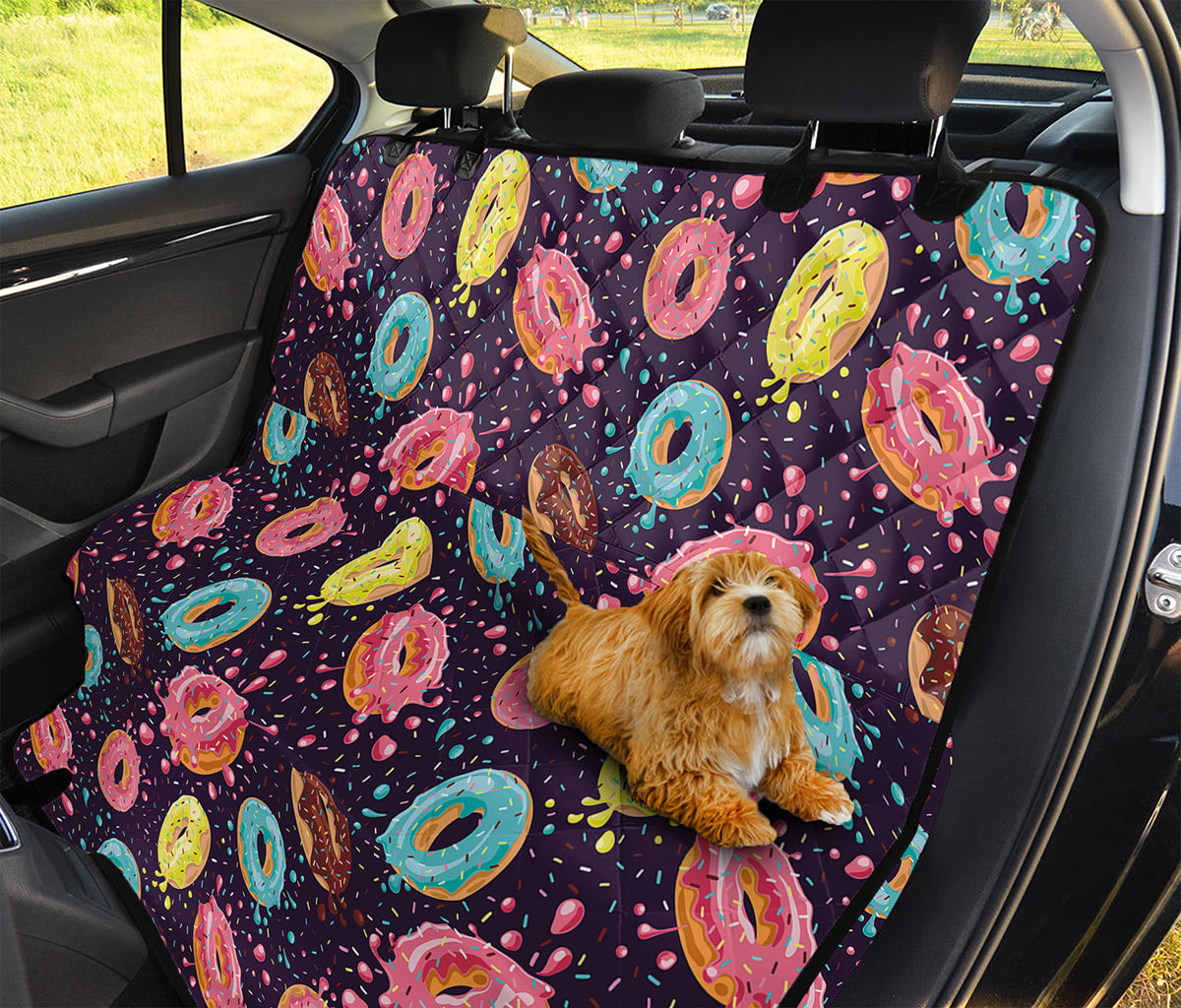 Sprinkles Donut Pattern Print Pet Car Back Seat Cover