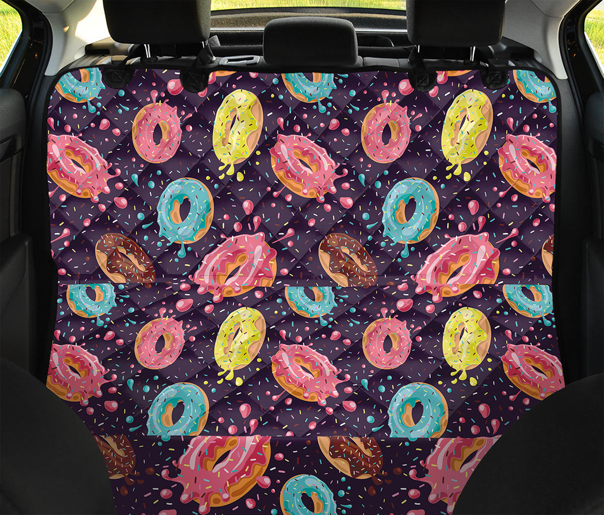 Sprinkles Donut Pattern Print Pet Car Back Seat Cover