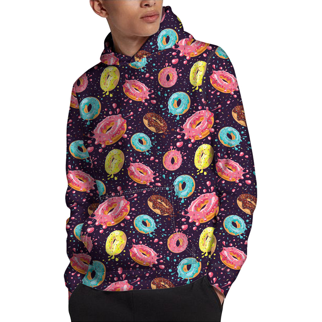 Sprinkles Donut Pattern Print Pullover Hoodie