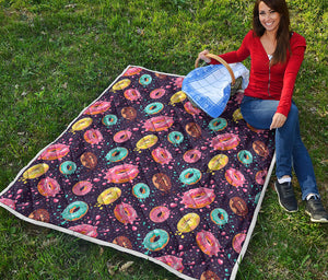 Sprinkles Donut Pattern Print Quilt