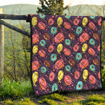 Sprinkles Donut Pattern Print Quilt