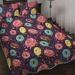 Sprinkles Donut Pattern Print Quilt Bed Set