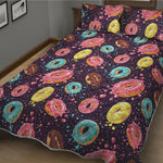 Sprinkles Donut Pattern Print Quilt Bed Set