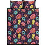 Sprinkles Donut Pattern Print Quilt Bed Set