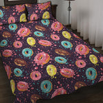 Sprinkles Donut Pattern Print Quilt Bed Set