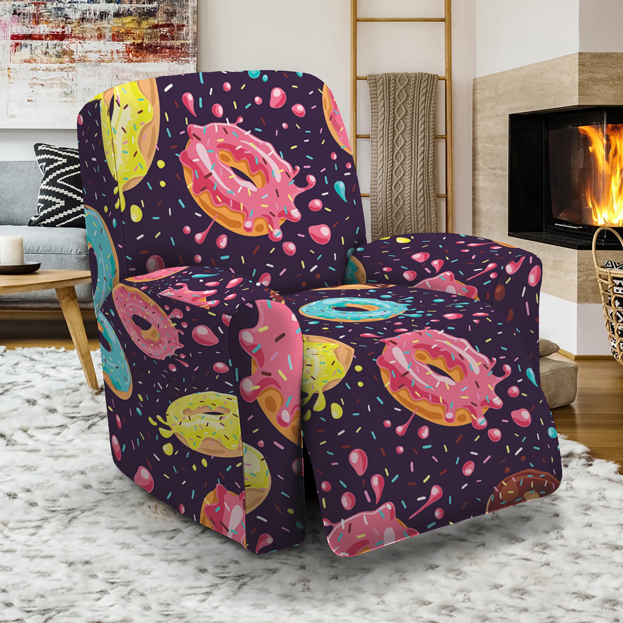 Sprinkles Donut Pattern Print Recliner Slipcover