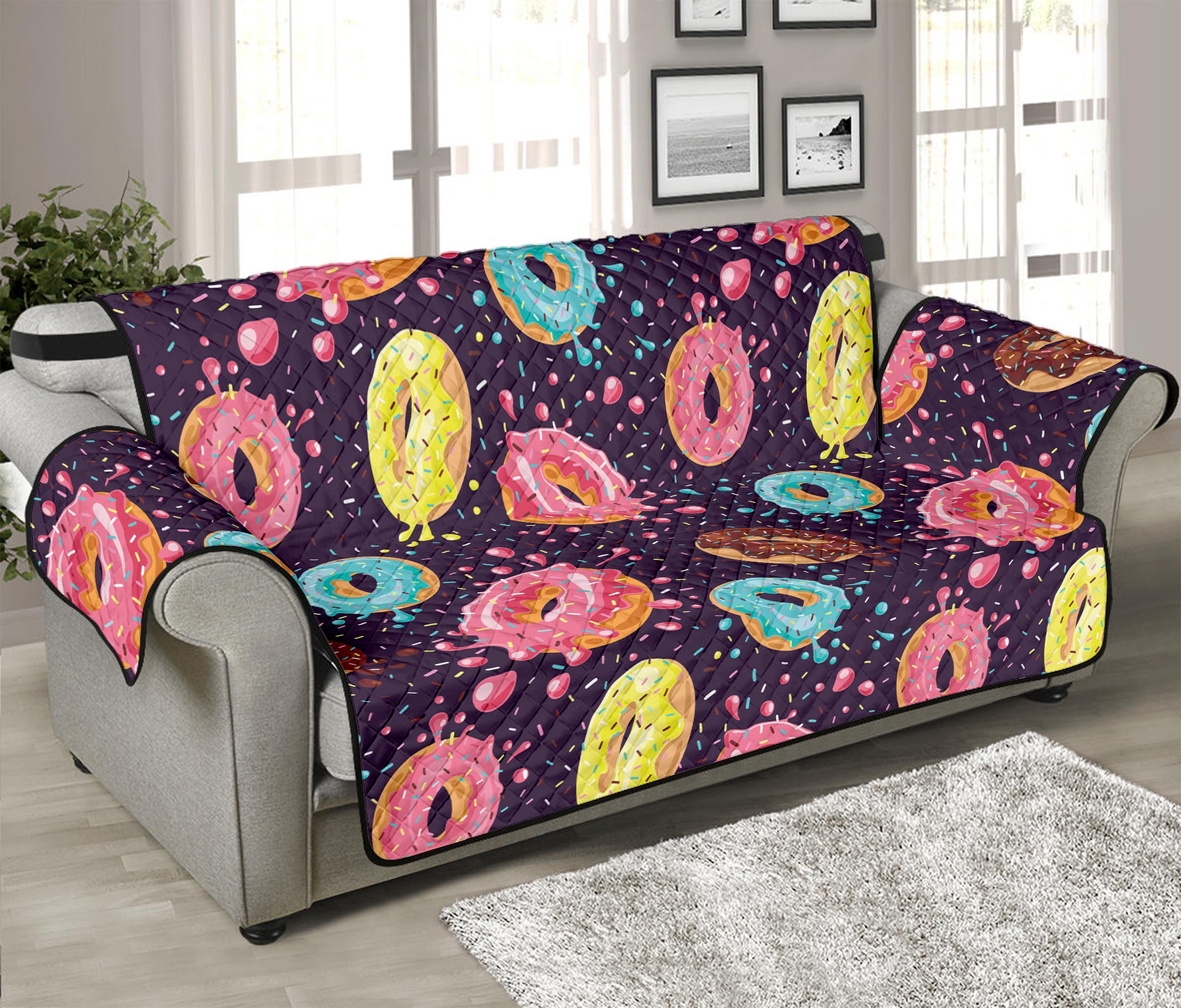 Sprinkles Donut Pattern Print Sofa Protector