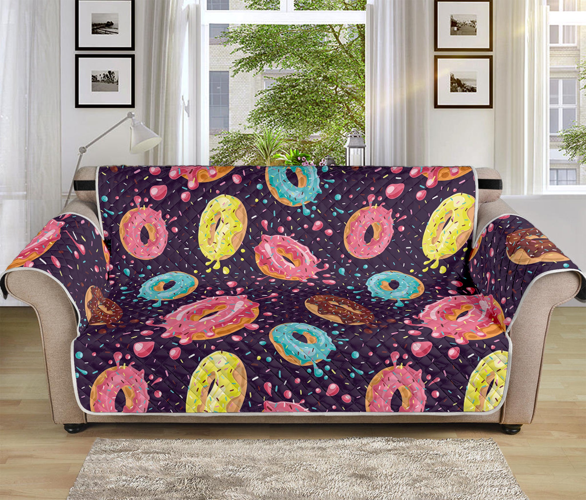 Sprinkles Donut Pattern Print Sofa Protector