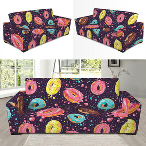 Sprinkles Donut Pattern Print Sofa Slipcover