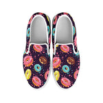 Sprinkles Donut Pattern Print White Slip On Shoes