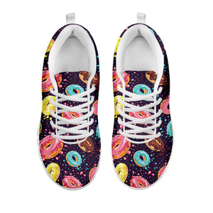 Sprinkles Donut Pattern Print White Sneakers