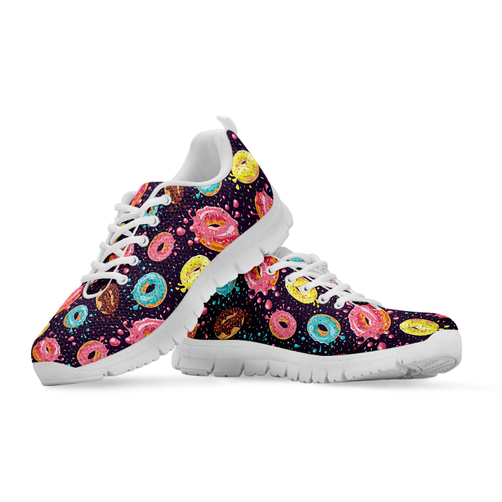 Sprinkles Donut Pattern Print White Sneakers