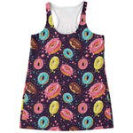 Sprinkles Donut Pattern Print Women's Racerback Tank Top