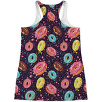 Sprinkles Donut Pattern Print Women's Racerback Tank Top