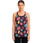 Sprinkles Donut Pattern Print Women's Racerback Tank Top