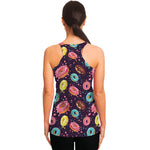 Sprinkles Donut Pattern Print Women's Racerback Tank Top