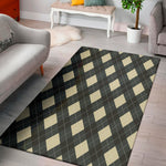 Spruce Blue And Beige Argyle Print Area Rug