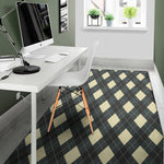 Spruce Blue And Beige Argyle Print Area Rug
