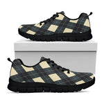 Spruce Blue And Beige Argyle Print Black Sneakers