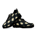 Spruce Blue And Beige Argyle Print Black Sneakers