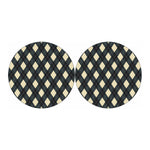 Spruce Blue And Beige Argyle Print Car Coasters