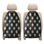 Spruce Blue And Beige Argyle Print Car Seat Organizers
