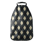 Spruce Blue And Beige Argyle Print Car Seat Organizers