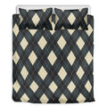 Spruce Blue And Beige Argyle Print Duvet Cover Bedding Set