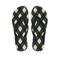 Spruce Blue And Beige Argyle Print Flip Flops