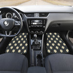 Spruce Blue And Beige Argyle Print Front and Back Car Floor Mats