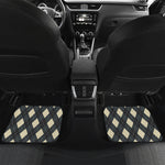 Spruce Blue And Beige Argyle Print Front and Back Car Floor Mats