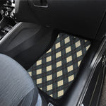 Spruce Blue And Beige Argyle Print Front and Back Car Floor Mats
