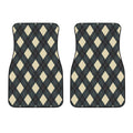 Spruce Blue And Beige Argyle Print Front Car Floor Mats