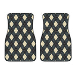 Spruce Blue And Beige Argyle Print Front Car Floor Mats
