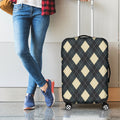 Spruce Blue And Beige Argyle Print Luggage Cover