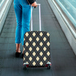 Spruce Blue And Beige Argyle Print Luggage Cover