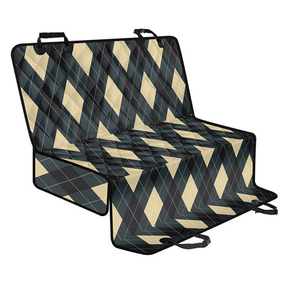 Spruce Blue And Beige Argyle Print Pet Car Back Seat Cover