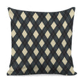 Spruce Blue And Beige Argyle Print Pillow Cover