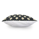 Spruce Blue And Beige Argyle Print Pillow Cover