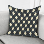 Spruce Blue And Beige Argyle Print Pillow Cover