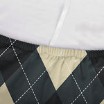 Spruce Blue And Beige Argyle Print Sofa Cover