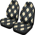 Spruce Blue And Beige Argyle Print Universal Fit Car Seat Covers