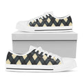Spruce Blue And Beige Argyle Print White Low Top Sneakers