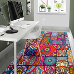 Square Bohemian Mandala Patchwork Print Area Rug GearFrost