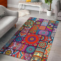 Square Bohemian Mandala Patchwork Print Floor Mat