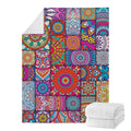 Square Bohemian Mandala Patchwork Print Blanket