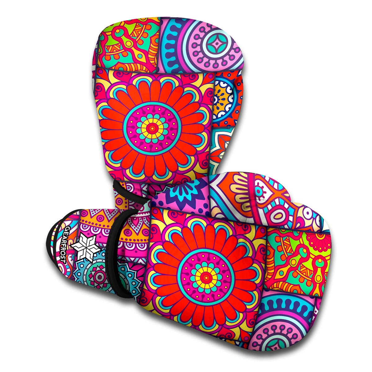 Square Bohemian Mandala Patchwork Print Boxing Gloves