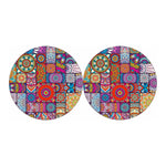 Square Bohemian Mandala Patchwork Print Car Coasters
