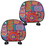 Square Bohemian Mandala Patchwork Print Car Headrest Covers