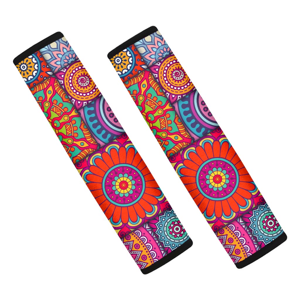 Square Bohemian Mandala Patchwork Print Car Seat Belt Covers